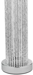 där lighting group Veioza Lazio Table Lamp Polished Chrome Silver Rod With Faux Silk Shade (LAZ4239 DAR LIGHTING)