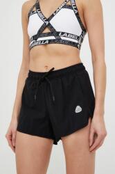 Labellamafia pantaloni scurți de antrenament Essentials femei, culoarea negru, cu imprimeu, high waist 9BYY-SZD09W_99X (LB.25982)