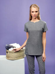 Premier Női Premier PR688 ‘viola' Linen-Look Cut neck Beauty Tunic -3XL, Black Heather