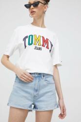 Abercrombie & Fitch pantaloni scurti jeans femei, neted, high waist PPYX-SZD047_50X (KI149.3057.281)