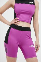 The North Face pantaloni scurți de antrenament culoarea violet, modelator, medium waist PPYX-SZD081_44X (NF0A826EYV31)
