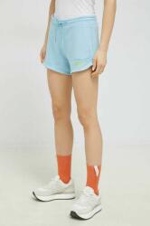 Reebok pantaloni scurti femei, culoarea turcoaz, cu imprimeu, medium waist PPYX-SZD0G0_56X (HZ5975)