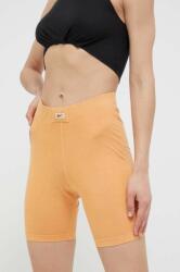 Reebok Classic pantaloni scurti femei, culoarea portocaliu, neted, high waist PPYX-SZD07L_20X (HS0377)