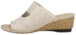 RIEKER Papuci dama, Rieker, 66191-60-Bej, casual, piele naturala, cu platforma, bej (Marime: 36)