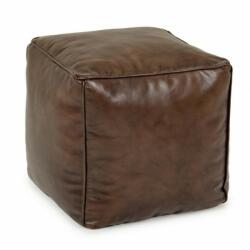 Bizzotto Puf piele maro Mendez 40x40x40 cm (0720091)