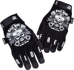 W-TEC Black Heart Motoros kesztyű W-TEC Black Heart Piston Skull fekete XXL