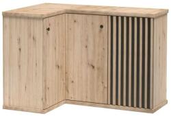 TEMPO KONDELA Comodă de colţ, stejar artisan / neagră, KOLI C-12 Comoda