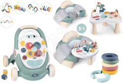 Smoby Set premergător didactic și cărucior Trotty Walker 3in1 Little și scăunel sub masă Smoby cu tub pliabil pentru dezvoltarea abilităților motorice (SM140304-3)