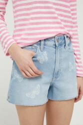 Hollister Co Hollister Co. pantaloni scurti jeans CURVY JEANS femei, cu imprimeu, high waist PPYX-SZD0ZU_55X (KI349.3239.278.)