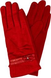 Onore Manusi femei, Onore, rosu, textil, marimea universala, model decor bretea cu funda piele ecologica