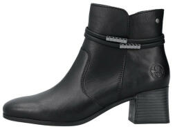 Rieker Botine dama, Rieker, 70973-00-Negru, casual, piele naturala, cu toc, negru (Marime: 37)