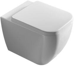  Set vas WC stativ Hatria, Bianca, back-to-wall, cu capac WC, rimless, alb (BIANCA SET WC ST)