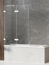 New Trendy Avexa White paravan cadă 110 cm două piese alb mat/sticlă transparentă EXK-2974 (EXK2974)