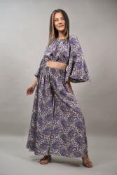 Sweet Girl COMPLEU PANTALONI SI TOP CROP CU MANECA LUNGA VERONICA Violet S-M