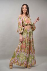 Sweet Girl COMPLEU PANTALON CU TOP CROP CU FLORI ROBERTA Verde L-XL