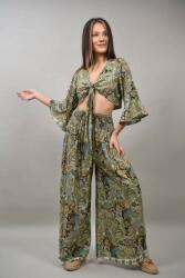 Sweet Girl COMPLEU PANTALON CU CAMASA CROP MULTICOLORA ETERANO S-M Verde Forest