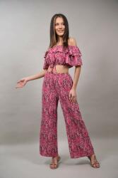 Sweet Girl COMPLEU PANTALON CU TOP CROP VOLANE ANIMAL PRINT SERAFINO Roz L-XL