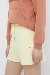 Fila pantaloni scurti femei, culoarea galben, neted, high waist PPYH-SZD05K_10X (FAW0702)