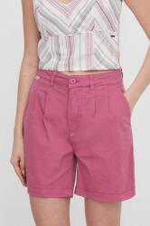 Pepe Jeans pantaloni scurti femei, culoarea roz, neted, high waist PPYH-SZD06U_30X (PL801094)