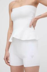 Guess pantaloni scurti femei, culoarea alb, cu imprimeu, high waist PPYH-SZD0FZ_00X (W4GZ25.Z3F40)