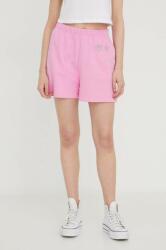 Chiara Ferragni pantaloni scurti femei, culoarea roz, cu imprimeu, high waist PPYH-SZD01B_42X (76CBDG01)