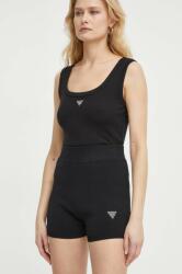 Guess pantaloni scurti femei, culoarea negru, cu imprimeu, high waist PPYH-SZD0FZ_99X (W4GZ25.Z3F40)