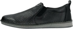 RIEKER Pantofi barbati, Rieker, 05457-00-Negru, casual, piele naturala, perforati, cu talpa joasa, negru (Marime: 40)