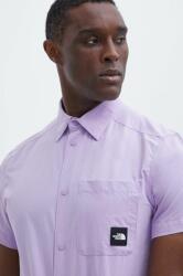 The North Face camasa barbati, culoarea violet, cu guler clasic, regular, NF0A879PQZI1 PPYH-KDM0KP_04X (NF0A879PQZI1)