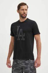 47 brand tricou din bumbac MLB Los Angeles Dodgers barbati, culoarea negru, cu imprimeu, BB012TEMIME601215JK PPYH-TSM2J8_99X (BB012TEMIME601215JK)