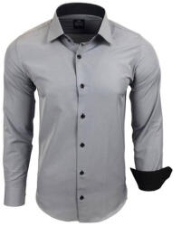 RUSTY NEAL cămașă bărbați R-44 cu mânecă lungă, slim fit Gri XXL