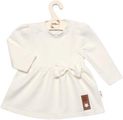 Baby Nellys Rochii copii din bumbac cu fundita Baby Nellys - crem