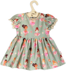 Baby Nellys Rochii din bumbac cu maneci decorative Baletka, Baby Nellys, masline
