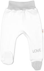 Baby Nellys Papuci pentru bebelusi, albi - Love
