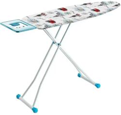 Heinner Masa de calcat MASA DE CALCAT 125 x 42 CM, KLASS, Alb/Turcoaz, Blat : plasa, husa bumbac + protectie pasla (HR-DGR-003)
