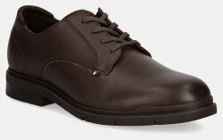 Tommy Hilfiger pantofi de piele FLEXIBLE HILFIGER MIX LTH SHOE barbati, culoarea maro, FM0FM05164 9BYH-OBM0UI_89X (FM0FM05164)