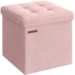 SONGMICS Taburet cu spatiu de depozitare cu capac , roz pastel | Songmics (LSF200R01)