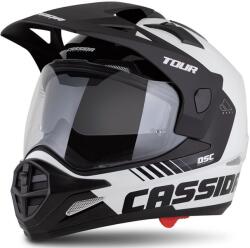 Cassida Casca enduro Cassida Tour 2.0 Dual alb-negru cu vizor negru mat (AIM140-2196)