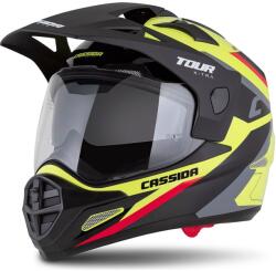 Cassida Casca enduro Cassida Tour 2.0 X-tra fluo galben-negru-rosu-gri cu vizor negru mat (AIM140-2191)