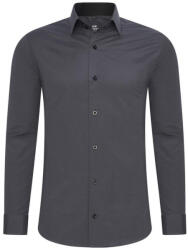 RUSTY NEAL cămașă bărbați R-44 cu mânecă lungă, slim fit Gri inchis XL