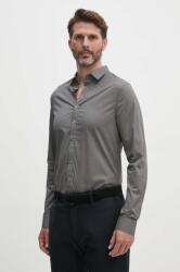 Giorgio Armani camasa barbati, culoarea bej, cu guler clasic, slim, 6DZC25 ZNEAZ 9BYH-KDM06J_01X (6DZC25.ZNEAZ)