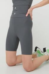 Fila pantaloni scurți de antrenament Cassino femei, culoarea gri, neted, high waist PPYY-SZD10Z_90X (FAW0081)