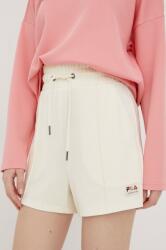 Fila pantaloni scurti femei, culoarea bej, neted, high waist PPYY-SZD10W_01X (FAW0023)
