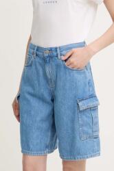 Pepe Jeans pantaloni scurti jeans RELAXED SHORT HW WORKER femei, culoarea maro, neted, high waist, PL801136 9BYH-SZD017_88J (PL801136)
