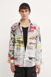 Desigual camasa din bumbac AMAURY barbati, culoarea gri, cu guler clasic, relaxed, 24WMCW11 9BYH-KDM0DK_90X (24WMCW11)