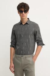 Giorgio Armani camasa din bumbac barbati, culoarea gri, cu guler clasic, slim, 6DZC06 ZN5DZ 9BYH-KDM06G_90X (6DZC06.ZN5DZ)