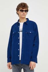 Levi's camasa din bumbac barbati, culoarea albastru marin, cu guler clasic, relaxed PPYH-KDM04S_59X (19573)