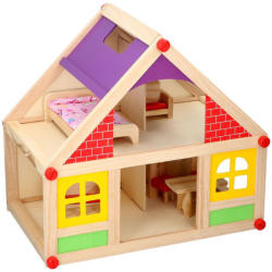 Marionette Casa de papusi din lemn Marionette 11 piese (ED68746) Casuta papusi