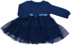 Mrofi Rochie fetita din bumbac Lucy cu gat si fundita, granat