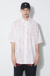 Marcelo Burlon cămașă din bumbac County Pinstripes Over Shirt bărbați, culoarea alb, cu guler clasic, relaxed, CMGG004S24FAB0010128 PPYH-KDM0J2_00X (CMGG004S24FAB0010128)