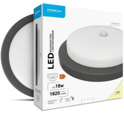 Modee Aplica Perete Exterior cu LED Rotund 18 W, 1820 lm, Senzor Miscare, 19.5 cm, 4000 K, IP65, Negru, Modee (LEDBHRN-18BKPIR-19-MDE)